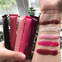 Gloss à lèvres aux peptides, cosmétiques brillants sous marque privée, maquillage pour les lèvres, rouge à lèvres, OEM ODM, 21 nuances de couleurs, teinte à lèvres aux peptides