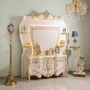Luxury Hand Carved LED TV Display Stands Designer TV Show Case Furniture for Living Area Vintage White Modern Crafted TV Cabinet - Product Image 1