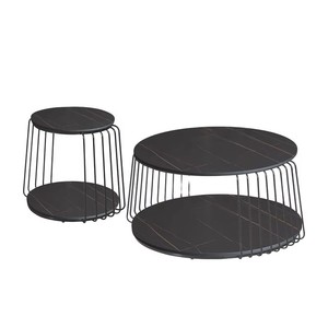 Mesa de centro moderna minimalista con superficie de mármol, mesa de centro multifuncional para sala de estar, estilo nórdico. - Product Image 4