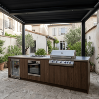 Nouveau produit : Cuisine extérieure en acier inoxydable sans formaldéhyde, barbecue personnalisé, îlot de cuisine de jardin avec grilles Kamado