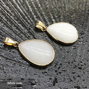 Collier pendentif en agate dorée en gros, forme goutte, marque LANGYUE, cadeau élégant et charmant - Product Image 6