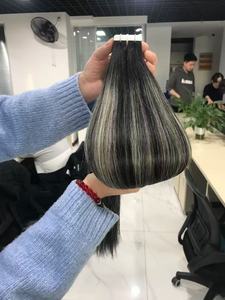 Extensiones de Cabello Humano Virgen Europeo al por Mayor, Doble Trama, Estilo <span class=keywords><strong>Balayage</strong></span> Castaño Liso, Tono Rubio Intenso - Product Image 1