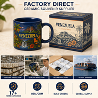 Mug à café en céramique souvenir du Venezuela, personnalisé, cadeau touristique avec design de monument, boîte cadeau, OEM ODM, vente en gros