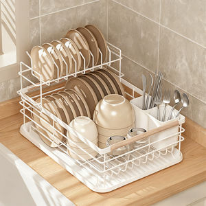 Escurridor de Platos Sobre Fregadero Simple y Práctico para Cocina con Soporte para Utensilios - Product Image 1