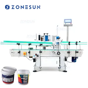 ZONESUN ZS-TB400 Otomatis Pemadam Api Bulat Besar Silinder Botol Minyak Mesin Label Ember Drum