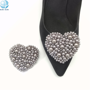 Applique en tissu brodé pour chaussures, perles roses en forme de cœur, fabrication artisanale, personnalisable en usine - Product Image 5