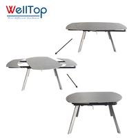 En gros, Mécanisme de table à manger extensible pivotant noir, avec structure de table basse moderne en métal coulissante et rotative