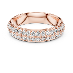 Anillo de Diamantes en Oro Rosa de Moda para Mujer, Joyería Elegante y Brillante, Ideal para Bodas, Compromisos, Fiestas, Regalo - Product Image 4