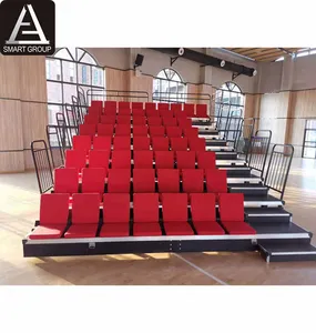 Auditorium Retractable Seating Soft Seats Telescopic Bleachers