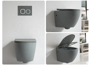 Toilette suspendue au mur en céramique blanche avec télécommande et chauffage du siège Siège de toilette suspendu en céramique pour salle de bain - Product Image 2