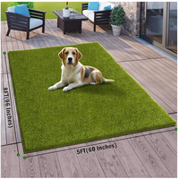 Gazon artificiel en plastique haute densité de 40 mm, résistant au feu, facile à drainer, pour intérieur/extérieur, pelouse synthétique pour cour et patio, adapté aux animaux domestiques