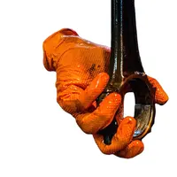 Оптом черные и оранжевые промышленные нитриловые перчатки