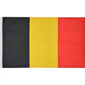 Wholesale Cheap 100% Polyester Flag Fast Delivery Silk Screen Printing 3x5ft Belgium Flag for Supply