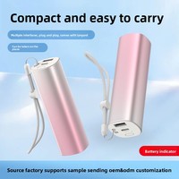 Calentador de Manos de Aleación de Aluminio de 5000 mAh, Banco de Energía Portátil de Iones de Litio de 10 W con Carga Rápida USB Compacta y Personalizada, con Pantalla LED