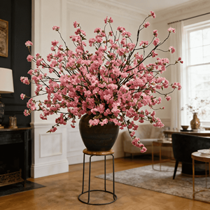 Plante artificielle en pot de fleurs de cerisier réalistes de luxe YR |   Personnalisé pour les espaces commerciaux européens/américains - Product Image 1