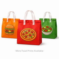 Sac isotherme pliable personnalisé en non-tissé pour livraison de pizzas, motif dessin animé, durable, pour exposition