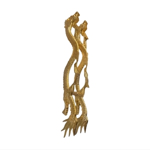 Poignée de tirage en cuivre, aluminium et argent, style chinois oriental, avec sculpture de dragon doré, pour portes et fenêtres en bois ou en verre d'hôtel - Product Image 3