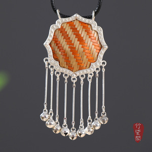 Bamboo Woven Butterfly Necklace Handmade Long Pendant Women's Sweater Chain Gift Accessory Intangible Cultural Heritage Jewelry - Product Image 2