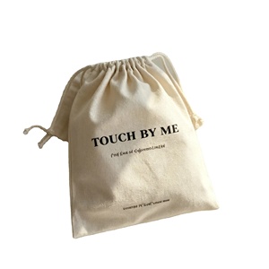 Sac à cordon en coton doux de luxe avec logo personnalisé, emballage cadeau réutilisable, pochette pour chaussures, accessoires de sac à main et protection contre la poussière - Product Image 1