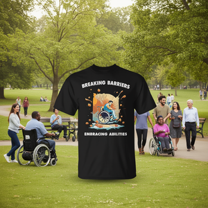 Camiseta Breaking Barriers Embracing Abilities, negra, unisex, talla para adultos S M L XL XXL - Product Image 3