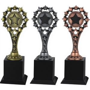 Trophée en métal moulé sous pression sur le thème des étoiles, modèle 627, avec impression UV et base gravée au laser, portable pour les sports et les jeux - Product Image 1