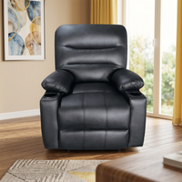 Canapé inclinable manuel 3 places pour home cinéma, avec deux porte-gobelets intégrés, design minimaliste en métal, pour salon et chambre