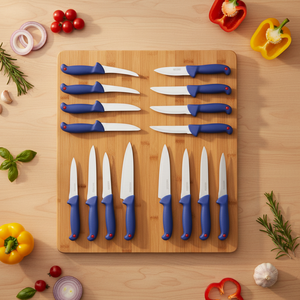 Ensemble de couteaux de boucher 5CR15mov pour <span class=keywords><strong>d</strong></span>épecer, <span class=keywords><strong>d</strong></span>ésosser, fileter, éviscérer, en acier inoxydable, avec aiguiseur, ensemble de couteaux de chef, ensemble de couteaux de cuisine - Product Image 1