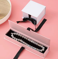 Vente en gros de boîte cadeau de luxe doublée de velours imprimée avec logo personnalisé emballage de boîtes en papier pour collier bijoux boîte cadeau pour la Saint-Valentin