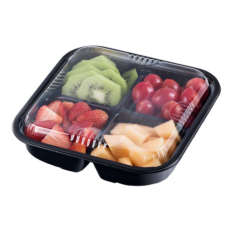 Биоразлагаемый контейнер для фруктов, квадратная прозрачная коробка, пластиковый контейнер с крышкой