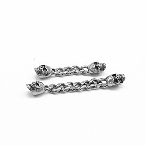 yunnique Pulsera de cadena con calavera de acero inoxidable para hacer joyas, estilo retro punk - Product Image 5