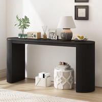 Table console rustique vintage, style ferme, table d'entrée noire, construction robuste pour l'entrée