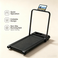 Tapis de marche électrique portable sous table avec accoudoirs, écran LCD, support de téléphone, inclinaison automatique, fitness à domicile