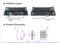 Mini PC de Alto Rendimiento con IA Edge Gateway RK3576 de 64 bits Octa-core, 2*RJ45, RS232, RS485, 8+64GB EMMC, Android, Linux, Ubuntu OS