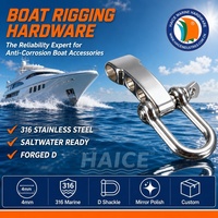 Manille en acier inoxydable de type D forgée, 4 mm, réglable, pour ligne de vie extérieure, bracelet en paracorde, boucle, matériel de sport, yacht, bateau