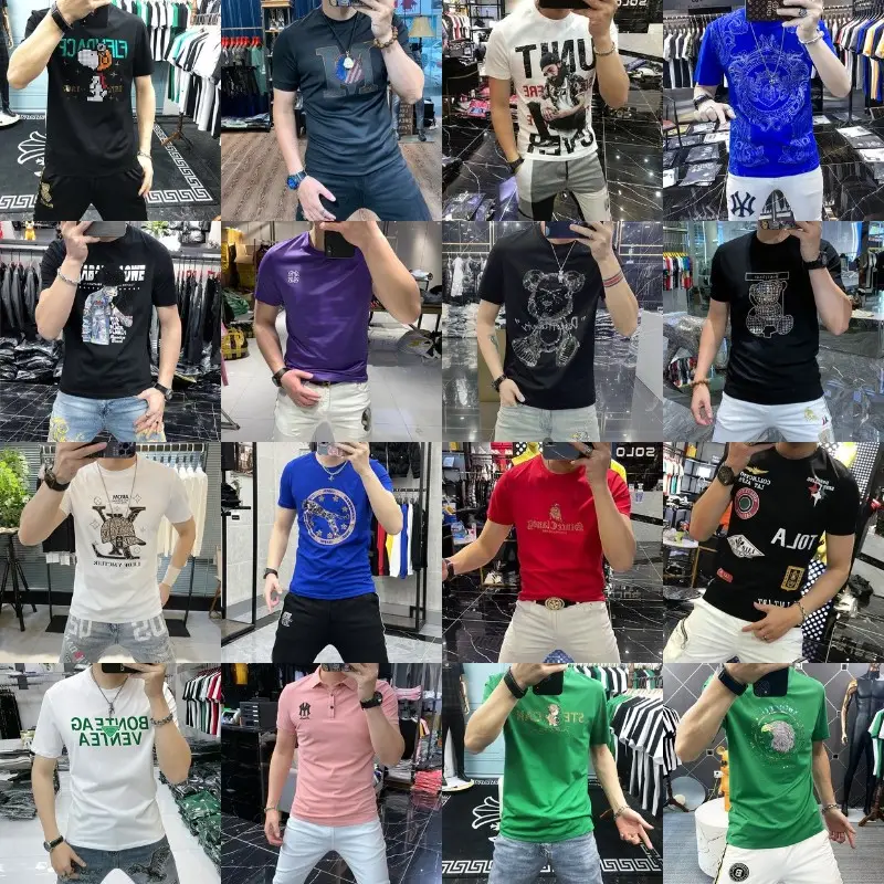 Chinese manufacturers direct sales of new street fashion slim 100% cotton men's summer T-shirts wholesale
