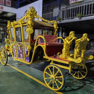Chariot de mariage électrique à chevaux couleur or, sculpture royale, chariot à chevaux en promotion, chariots électriques royaux - Product Image 6