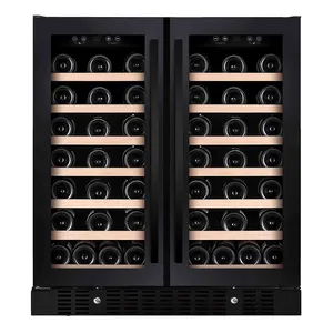 Vinopro 176L Electric Smart Dual Zone Wine Cooler Commercial Grade 74 Bottle Wine Fridge With Glass Door