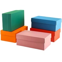 Boîtes de rangement pour chaussures en carton ondulé, matériaux recyclés, logo personnalisé en relief, grande taille, rouge et noir, emballage pour baskets