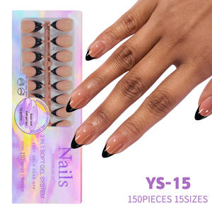 150 teile/schachtel Französisch Tipps Schwarz Nude Kaffee Mandel Oval Quadrat Ballett Sarg Falsch Gefälschte Nagels pitzen Drücken Sie auf Acryl Französisch Nägel - Product Image 4