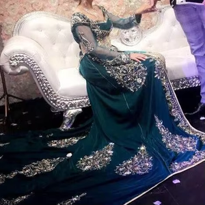 Atiya libas lehenga choli อะซิเตทสำหรับผู้หญิงมีการปักหนายาวถึงพื้นยาวรถไฟอินเดีย - Product Image 4