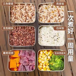 Stainless Steel Food Storage <b>Container</b> Square With Plastic Lid Microwaveable Lunch <b>Box</b> For Student Office Use - Product Image 2