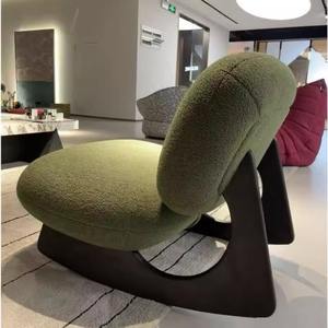 Sillón Reclinable de Lana de Cordero con Estructura de Soporte, Muebles para Sala de Estar - Product Image 4