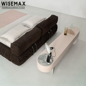 Muebles de cama con marco de madera sólida, tela de esponja, cama de matrimonio para dormitorio - Product Image 6