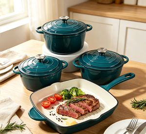 Ensemble de casseroles antiadhésives 4 pièces, casseroles de cuisson, compatibles four, en fonte, pour cuisinière à <span class=keywords><strong>induction</strong></span> et à gaz - Product Image 3