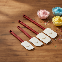 Ensemble de spatules en silicone pour gâteaux avec manche en PP, résistant à la chaleur, écologique, passe au lave-vaisselle, outil de pâtisserie et de cuisine