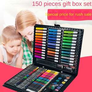 Promotion : Ensemble de 150 crayons d'art en plastique, pinceaux de dessin aquarelle, crayons de couleur, marqueurs obliques, encre permanente <span class=keywords><strong>pour</strong></span> papier, cadeau - Product Image 2