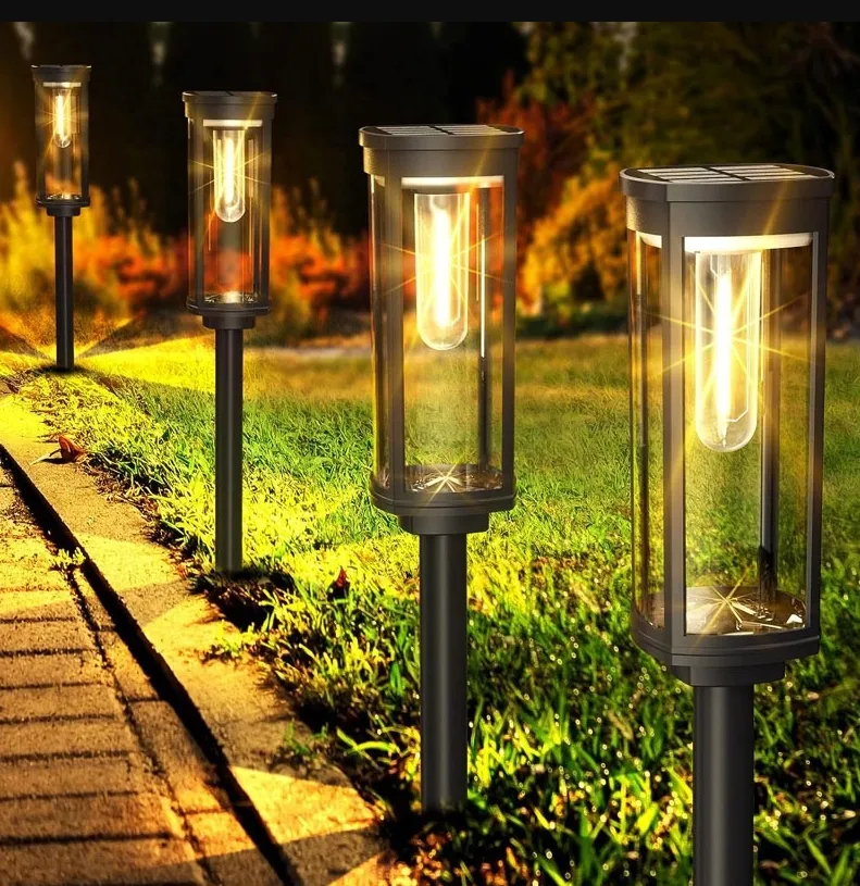 Lampe de jardin étanche en fil de tungstène à énergie solaire pour les cours et l'atmosphère.