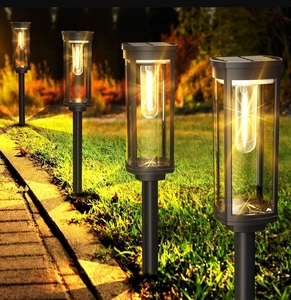 Lampu Taman tahan air lampu rumput kawat Tungsten luar ruangan bertenaga surya untuk halaman dan lampu terkubur suasana - Product Image 1