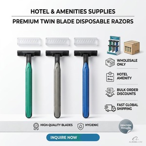 Kit da Barba Ecologico Monouso in Acciaio Inox per Hotel, con Logo Personalizzato, per Camere d'Albergo e Bagni - Product Image 1