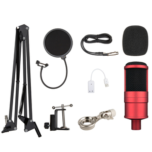 Condensador profesional grabación micrófono kit de R200X mini portátil rojo micrófono <span class=keywords><strong>con</strong></span> suspensión ajustable tijera <span class=keywords><strong>brazo</strong></span> de soporte - Product Image 1